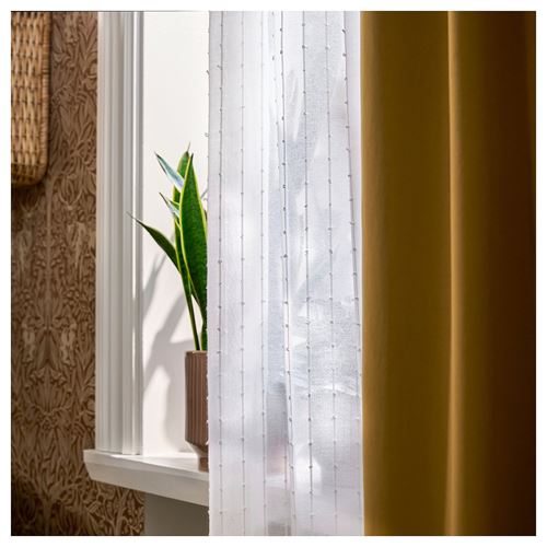 IKEA - MATILDA, sheer curtains, 1 pair, white, 145x300 cm