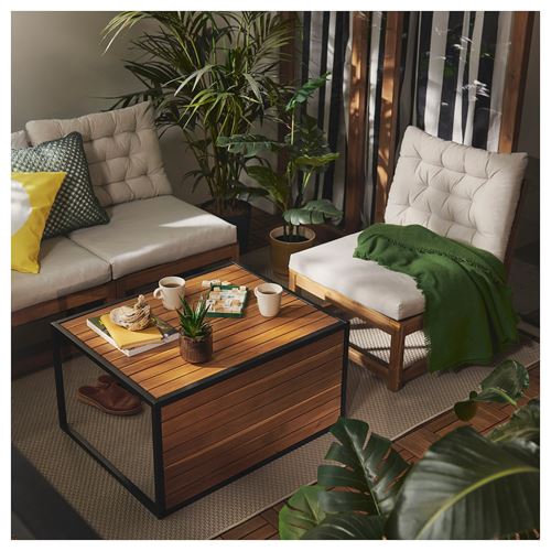 IKEA - HAKANSKAR, garden pedestal table, light brown