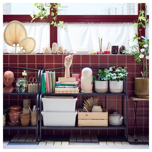 IKEA - LACKÖ, dış mekan raf ünitesi, gri, 92x76 cm