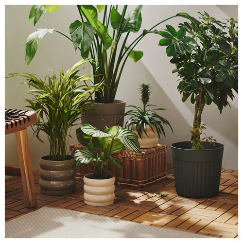 IKEA - FRAKENVAXT, aluminum pot, dark grey/beige, 24 cm