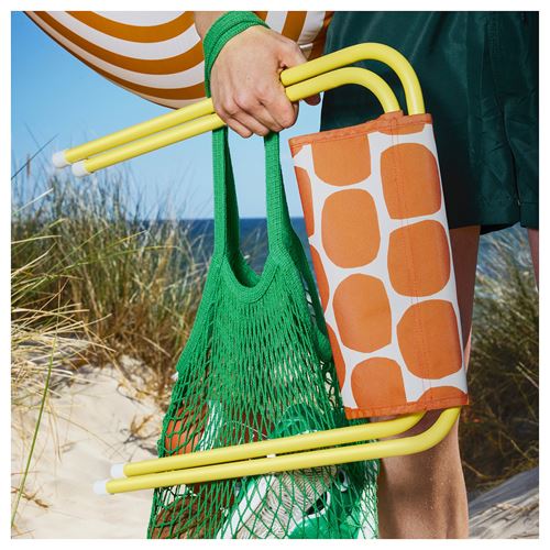 IKEA - STRANDÖN, katlanır tabure, parlak turuncu-parlak sarı