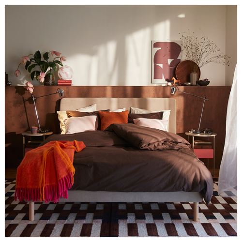 IKEA - BLANKHALLAN, bedside table, beige-pink