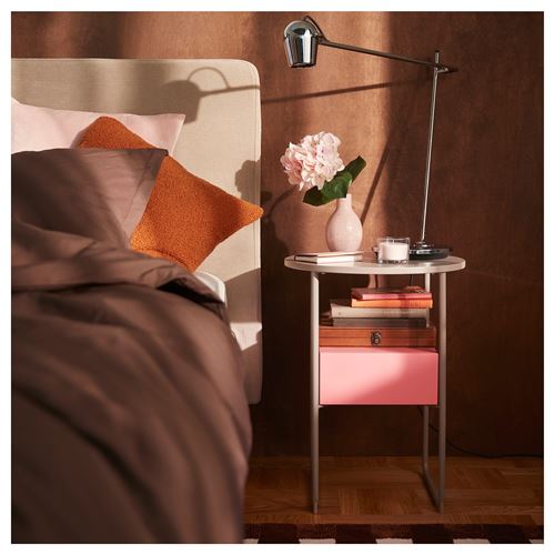 IKEA - BLANKHALLAN, bedside table, beige-pink