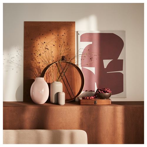 IKEA - STILREN, stoneware plant vase, dark grey/beige, 12 cm