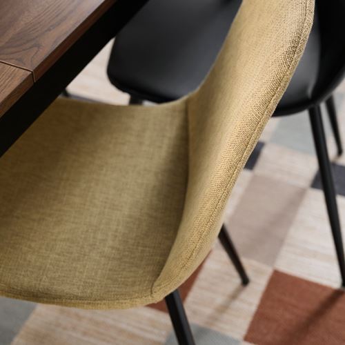 IKEA - NORDMANSSKAR, upholstered chair, black-Letafors yellow-beige