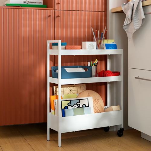 IKEA - NISSAFORS, trolley, white, 50,5x19x67 cm