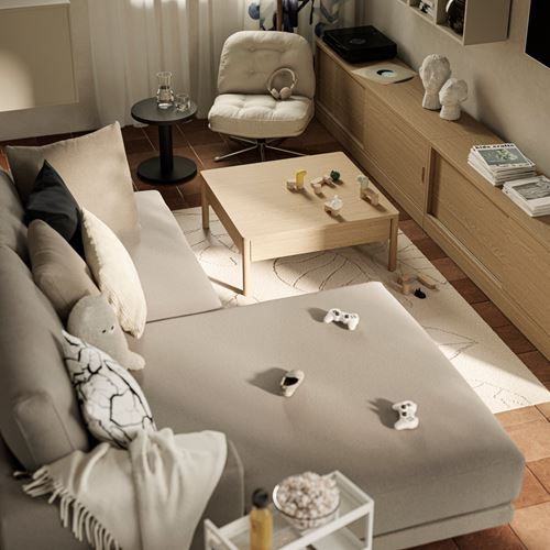 IKEA - UPPAKRA, 3-seat sofa with chaise longue, Axvall off-white