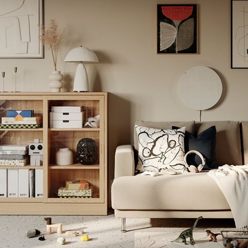 IKEA - UPPAKRA, 1,5-seat armchair, Johanneshov brown-beige