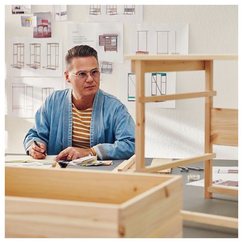 IKEA - KRONÖREN, bedside table, pine, 76x48x55 cm