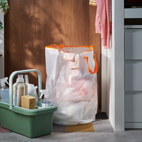 IKEA - PARKLA, washing bag, white, 70 l