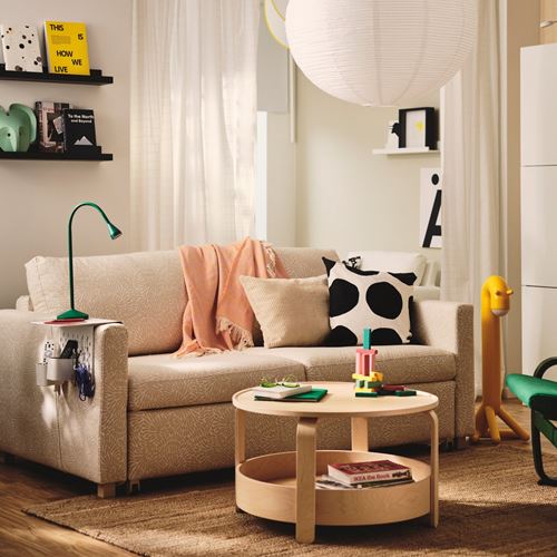 IKEA - SALTSJÖBADEN, 2-seat sofa-bed, vittangi light beige-white