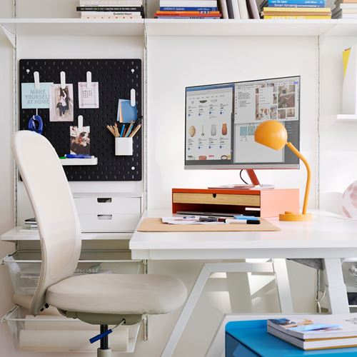 IKEA - TROTTEN, height adjustable desk, ash-white, 160x80 cm