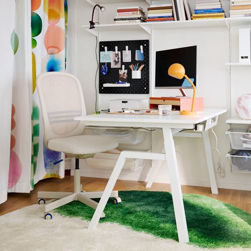 IKEA - TROTTEN, height adjustable desk, ash-white, 160x80 cm