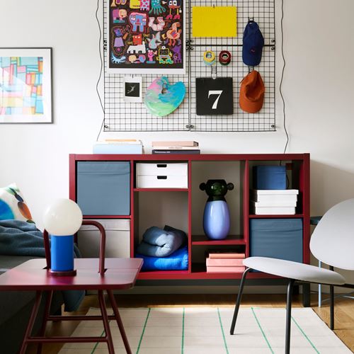 IKEA - KALLAX, open shelving unit, brown-red, 147x39x94 cm