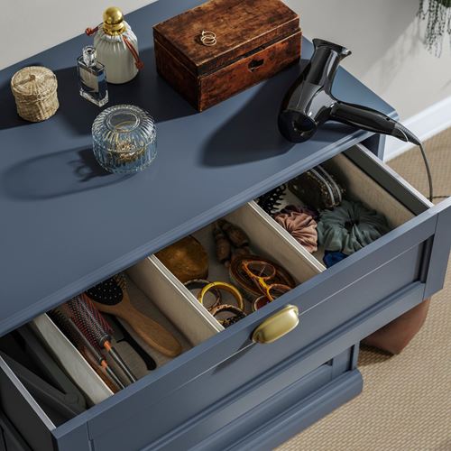 IKEA - FAGELFJALLET, chest of 3 drawers, dark grey-blue, 82x51x78 cm