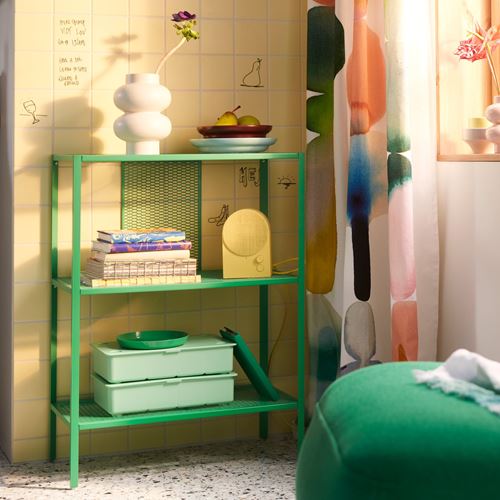 IKEA - BAGGEBO, open shelving unit, high-gloss green, 60x30x80 cm