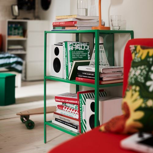 IKEA - BAGGEBO, open shelving unit, high-gloss green, 60x30x80 cm