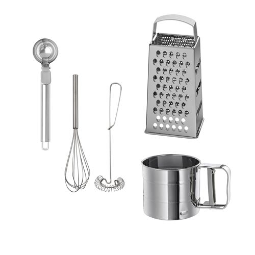 IKEA - IDEALISK, set of kitchen utensils, stainless steel