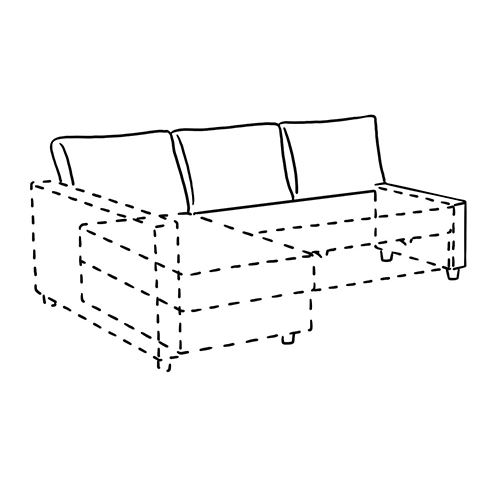 IKEA - FRIHETEN, Backrest for corner sofa-bed, skiftebo dark grey